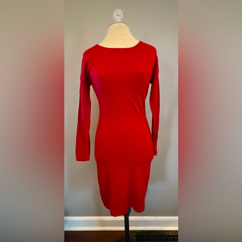 Garnet Hill Merino Wool  long sleeve knee length dress Size S